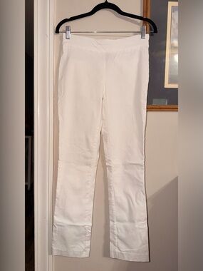 Jenna Rose Women’s White Straight-Leg Stretchy Pants - Small